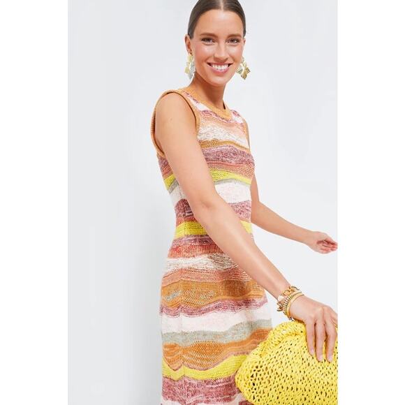 Ulla Johnson Gaia Wavy-Stripes A-Line Knit Maxi Dress in Agate size large L - Picture 5 of 16